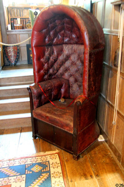 Leather's porter's chair at Snowshill Manor. England.