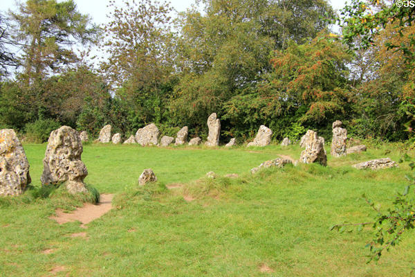 King's Men Stone Circle, part of the Rollright Stones complex and used for ceremonial purposes. England.