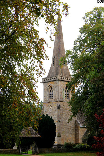 St. Mary's Parish Church Lower (13thC) heavily restored (1867) by architect Benjamin Ferrey. Lower Slaughter, England.