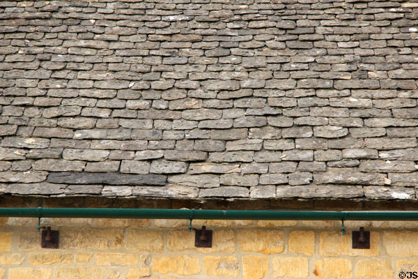 Old Mill with slate roof, typical in the Cotswolds. Lower Slaughter, England.
