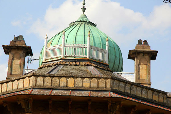 Moghul style copper dome at Sezincote. Moreton-in-Marsh, England.