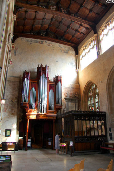 Organ (1895) built by Father Willis & rebuilt (2009) by Harrison & Harrison in Church of St John Baptist. Cirencester, England.