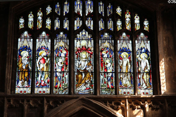Stained glass windows (18thC) by Hardman & Co. in Church of St John Baptist. Cirencester, England.