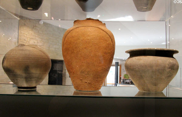 Roman era ceramics at Corinium Museum. Cirencester, England.