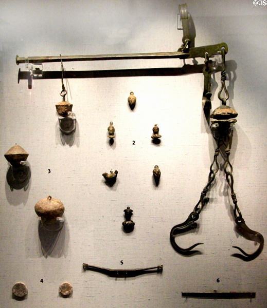 Roman weights & measures at Corinium Museum. Cirencester, England.
