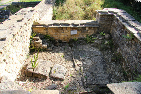 Latrine at Chedworth Roman Villa. England.