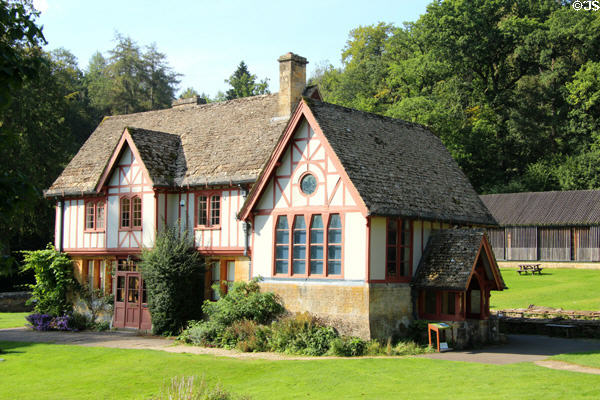 Victorian era structure which serves as administration building & museum at Chedworth Roman Villa. England.