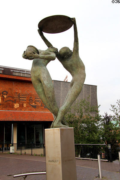 Sculpture representing town of Hanley, Stoke at Potteries Museum & Art Gallery. Hanley, Stoke-on-Trent, England.