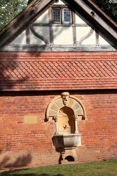 Wall fountain (1861) at Wightwick Manor. Wolverhampton, England.