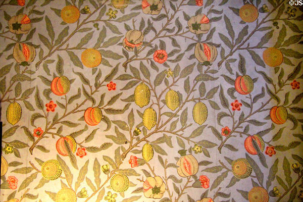 Fruit wallpaper (c1866) by William Morris at Wightwick Manor. Wolverhampton, England.