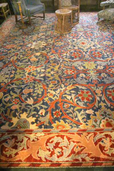 Guest bedroom carpet detail at Wightwick Manor. Wolverhampton, England.