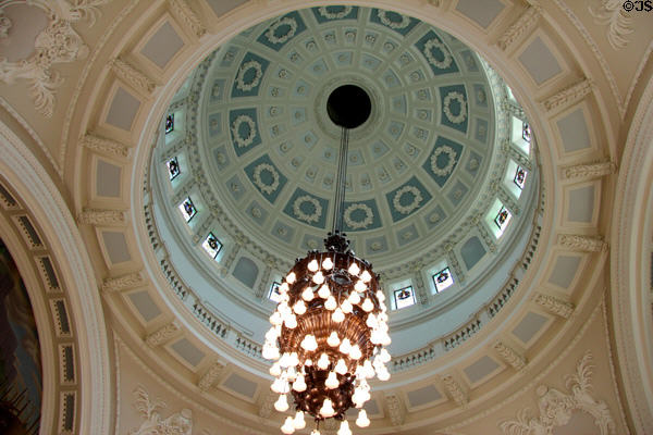 Interior of dome at Belfast City Hall. Belfast, Northern Ireland.