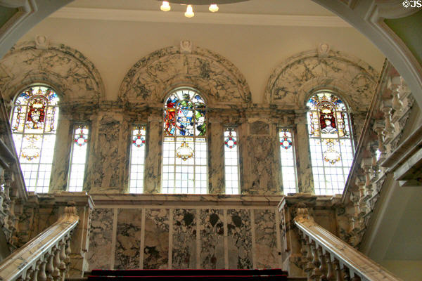 Central staircase at Belfast City Hall. Belfast, Northern Ireland.