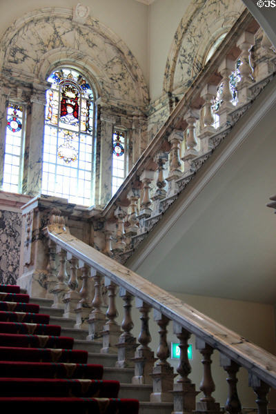 Central staircase at Belfast City Hall. Belfast, Northern Ireland.