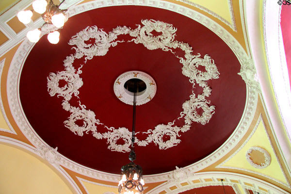 Ceiling decoration at Belfast City Hall. Belfast, Northern Ireland.