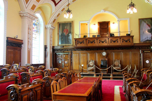 Council Chamber at Belfast City Hall. Belfast, Northern Ireland.