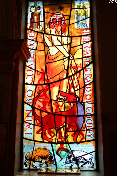 Celtic Myths and Legends window (2012) at Belfast City Hall. Belfast, Northern Ireland.