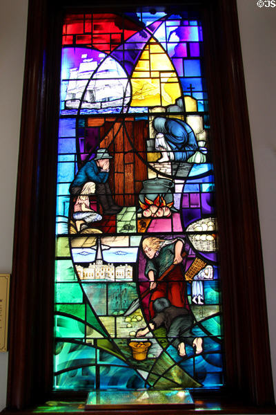 Ireland Famine window (1999) at Belfast City Hall. Belfast, Northern Ireland.