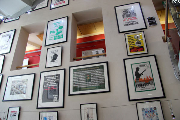Collection of posters concerning Northern Ireland's politics at Linen Hall Library. Belfast, Northern Ireland.