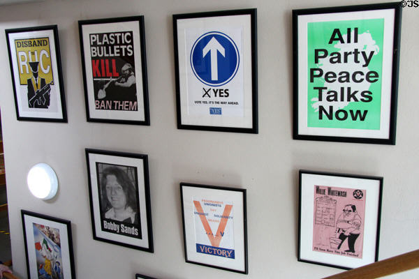 Posters concerning "The Troubles" in Northern Ireland at Linen Hall Library. Belfast, Northern Ireland.