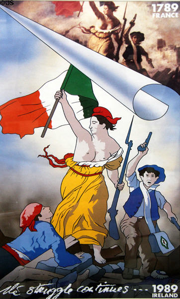 The Struggle Continues - 1989 Ireland poster at Linen Hall Library. Belfast, Northern Ireland.