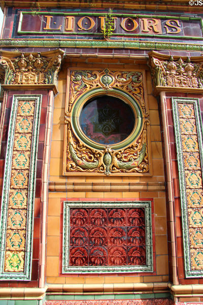 External tiles at Crown Liquor Saloon. Belfast, Northern Ireland.