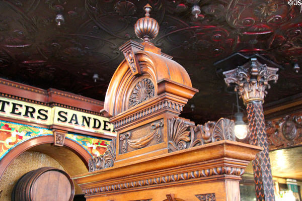 Screen dividing interior of Crown Liquor Saloon. Belfast, Northern Ireland.