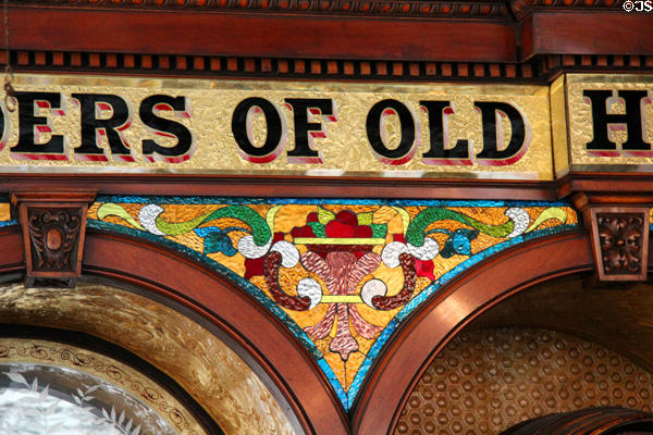 Stained glass design at Crown Liquor Saloon. Belfast, Northern Ireland.