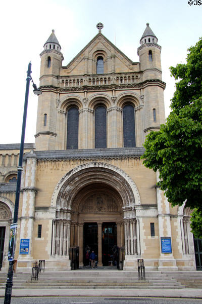 Front entrance of Belfast Cathedral. Belfast, Northern Ireland.