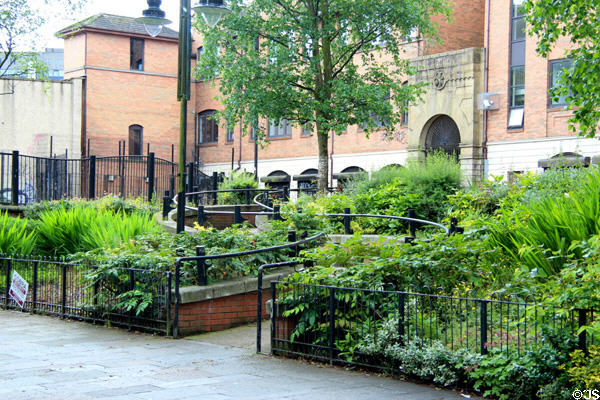 Urban garden in downtown Belfast. Belfast, Northern Ireland.