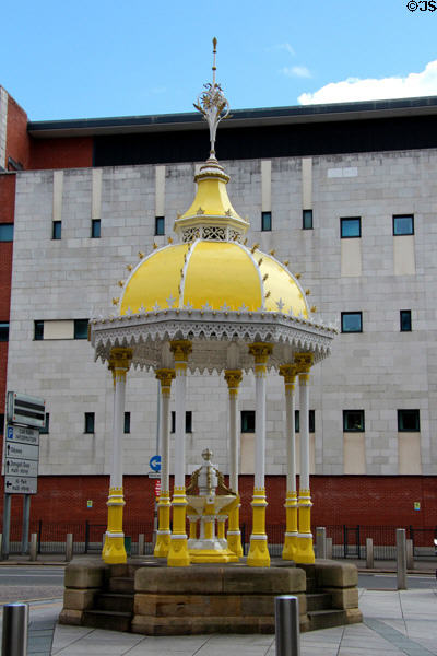 Daniel Joseph Jaffe drinking fountain (1874) at Victoria Square. Belfast, Northern Ireland.