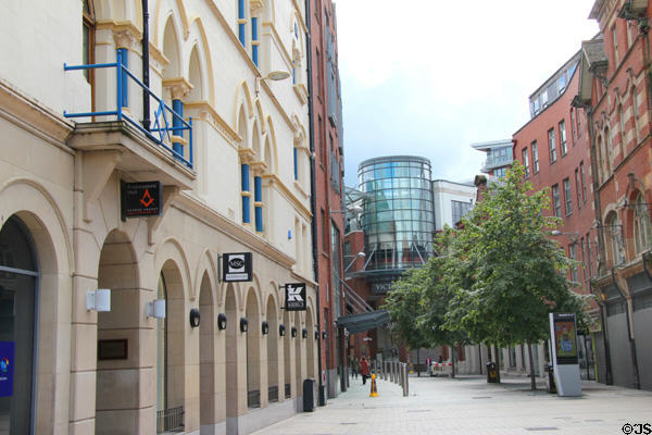 Streetscape leading to Victoria Square. Belfast, Northern Ireland.