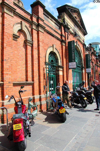 Motorcycles at Victorian St George's Market. Belfast, Northern Ireland.