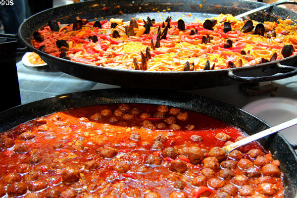 Mussels & meatballs at St George's Market. Belfast, Northern Ireland.