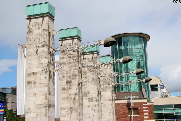 Architecture of lamps near Waterfront Hall. Belfast, Northern Ireland.