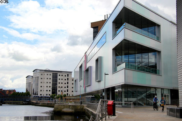 Waterfront Hall Extension (2016) at Lagan River. Belfast, Northern Ireland. Architect: Todd Architects.