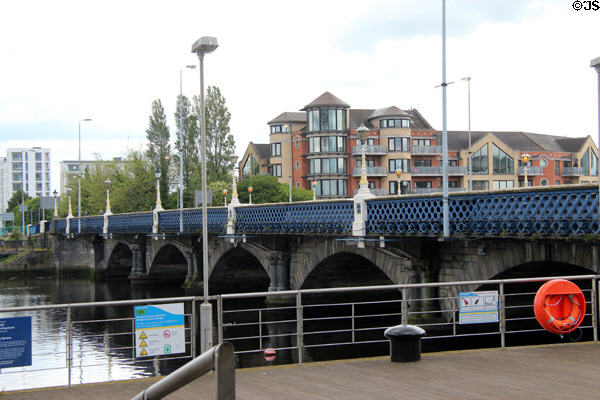 Queen's Bridge (1849) over Lagan River. Belfast, Northern Ireland.
