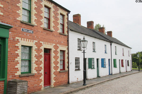Tea Lane village streetscape at Ulster Folk Park. Belfast, Northern Ireland.