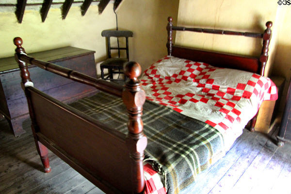 Bedroom of Coshkib Hill Farm at Ulster Folk Park. Belfast, Northern Ireland.