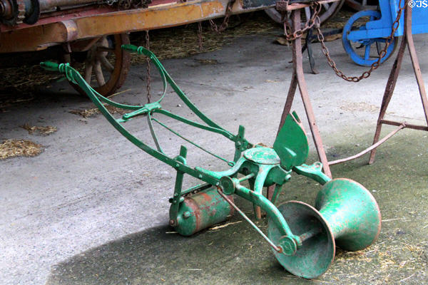 Pierce rolling machine for preparation of potato fields at Ulster Folk Park. Belfast, Northern Ireland.