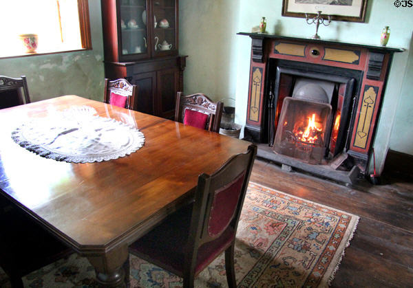 Dining room in Drumnahunshin Farm at Ulster Folk Park. Belfast, Northern Ireland.
