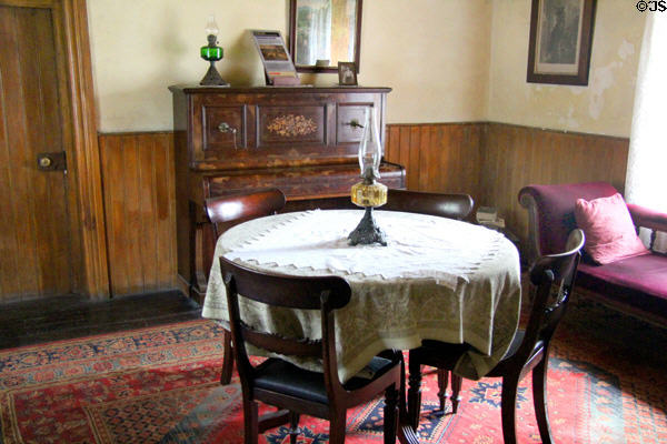 Parlor in Drumnahunshin Farm at Ulster Folk Park. Belfast, Northern Ireland.