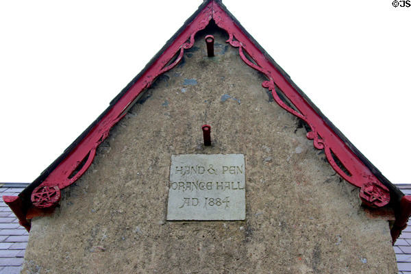 Hand & Pen Orange Lodge 597 (1840s) at Ulster Folk Park. Belfast, Northern Ireland.
