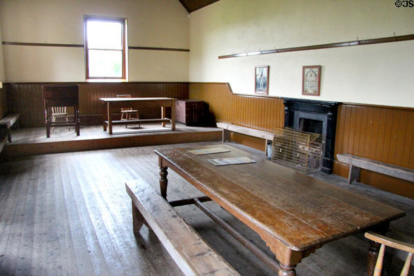Interior of Hand & Pen Orange Lodge 597 at Ulster Folk Park. Belfast, Northern Ireland.