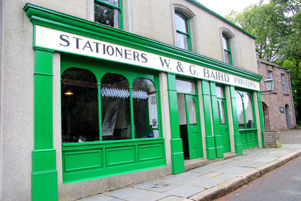 Baird's Print Shop (replica) at Ulster Folk Park. Belfast, Northern Ireland.