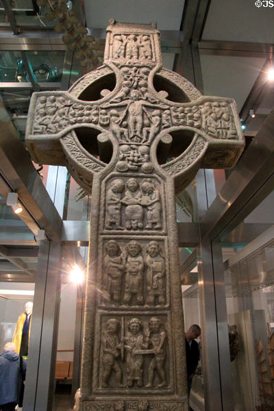 Replica of Muiredach's Cross of 10thC from Monasterboice at Ulster Museum. Belfast, Northern Ireland.