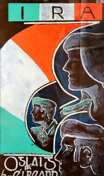 IRA graphic (1970s) at Ulster Museum. Belfast, Northern Ireland.