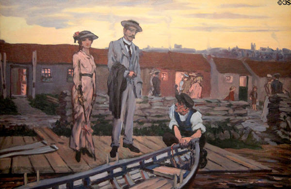 The Riverside (Long Ago) in Sligo painting (c1920) by Jack Butler Yeats at Ulster Museum. Belfast, Northern Ireland.