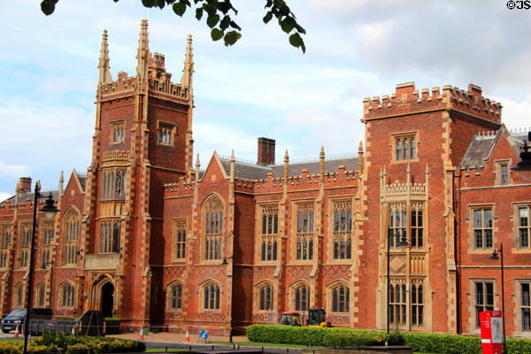 Details of Lanyon Building (1849) at Queen's University Belfast. Belfast, Northern Ireland.