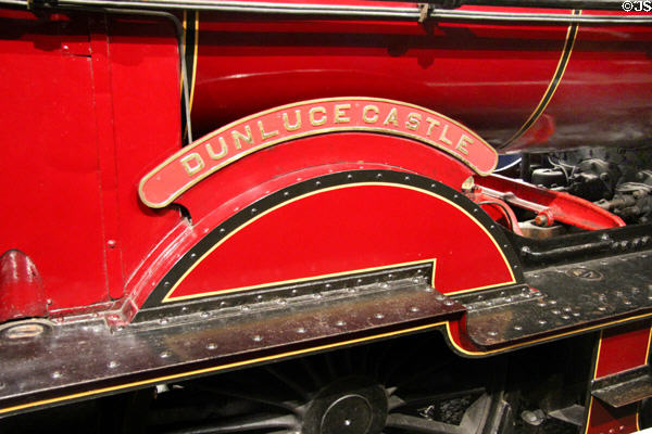 Nameplate of LMS NCC steam locomotive no. 74 'Dunluce Castle' (1924) at Ulster Transport Museum. Belfast, Northern Ireland.